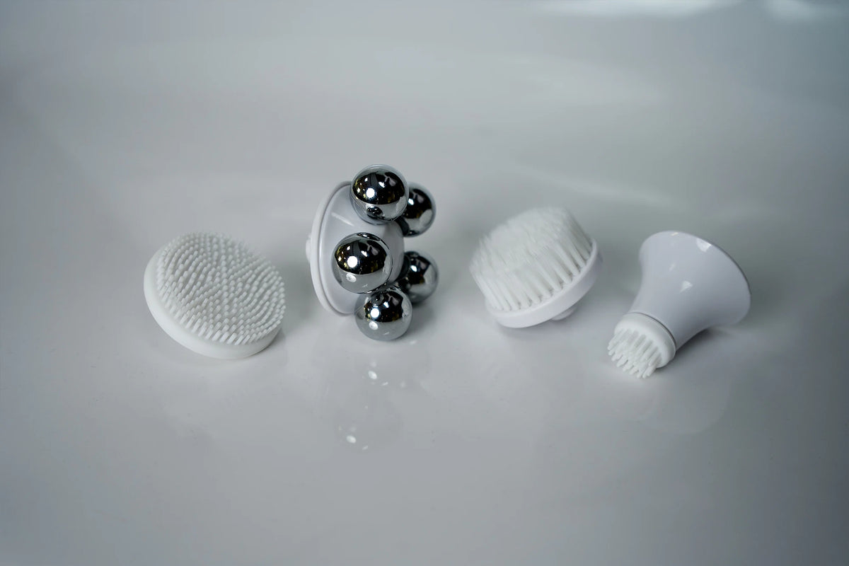 Heated Silicone Facial Cleansing Brush, 4-in-1