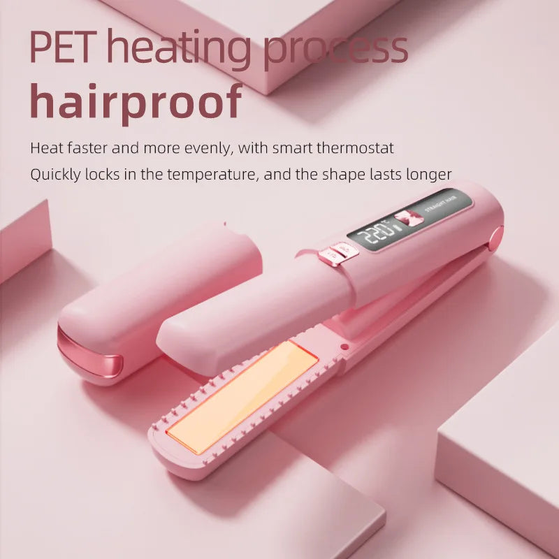 Cordless Mini Hair Straightener Curler, 4500 mAh
