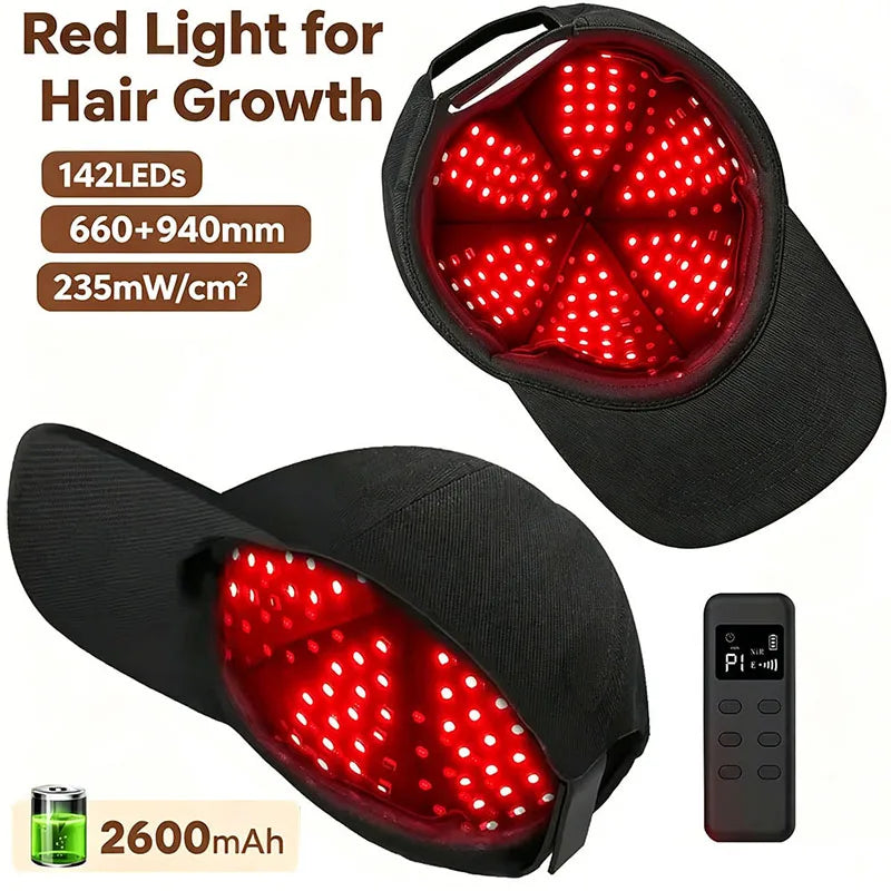 Red and Infrared LED Hat for Hair Growth, 660/940 nm