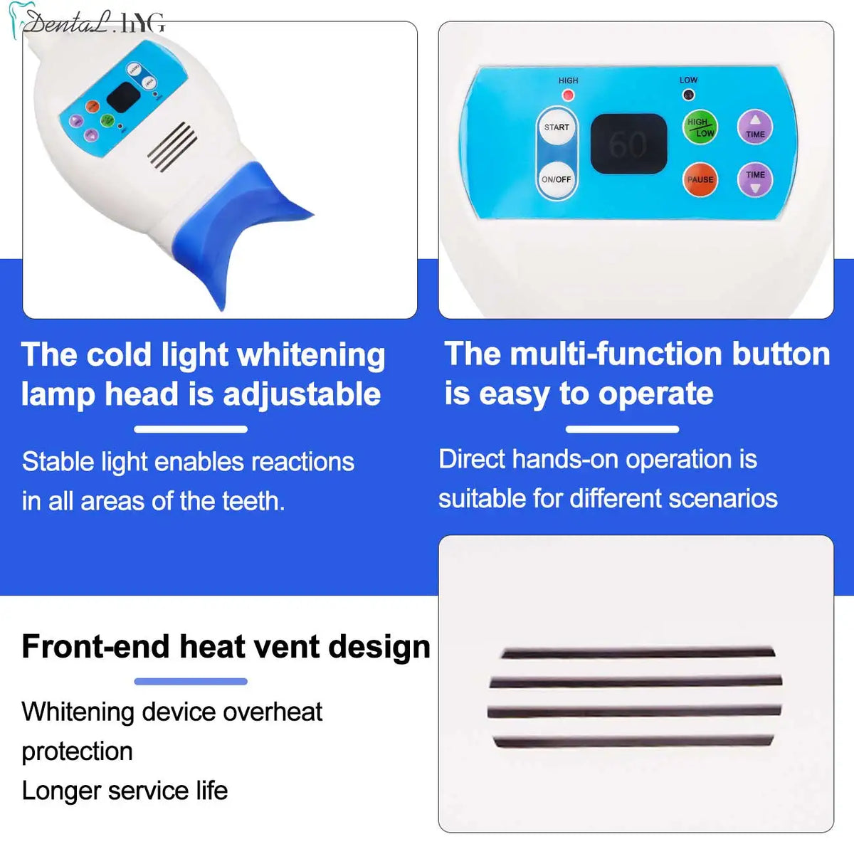 Pillar Blue LED Teeth Whitening Lamp, 8 Tubes