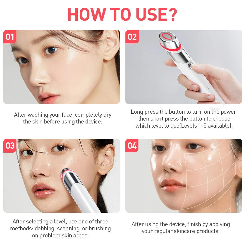 4-in-1 Microcurrent Facial Booster, 660 nm