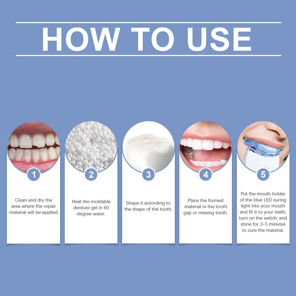 LED Teeth Whitening Kit with Moldable Trays