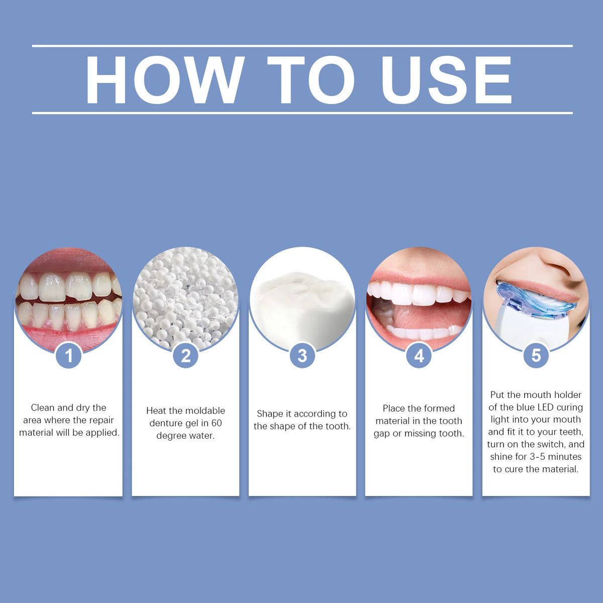 LED Teeth Whitening Kit with Moldable Trays