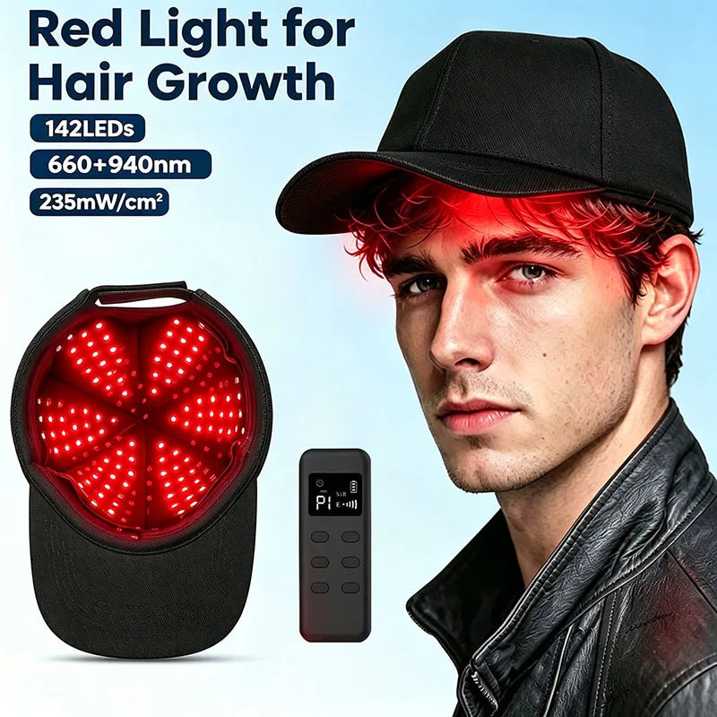 Red and Infrared LED Hat for Hair Growth, 660/940 nm