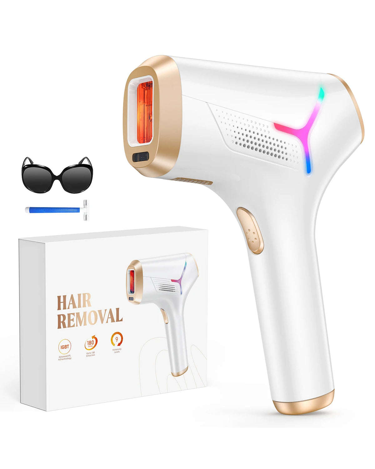 990,000-Flash IPL Hair Removal, 5.2 cm² Window