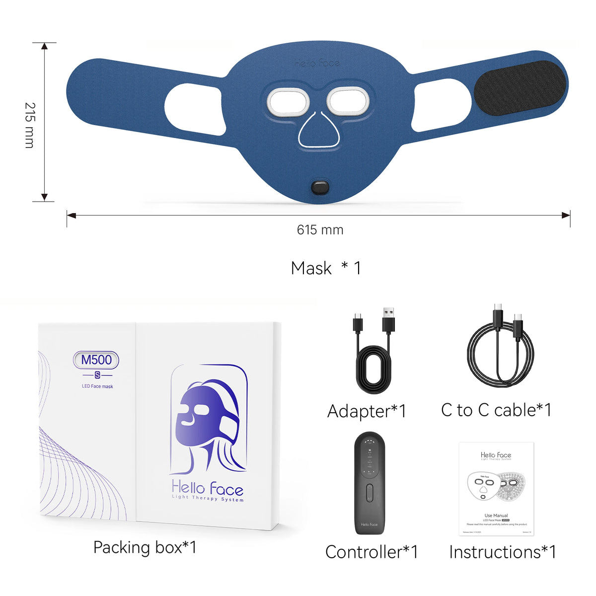 Wireless NIR Silicone LED Face Mask, 70 Beads
