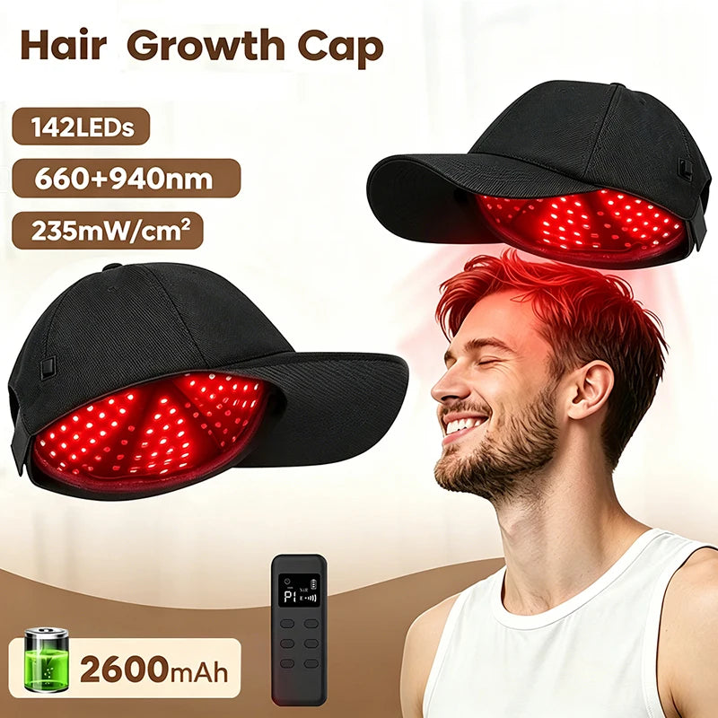 Red and Infrared LED Hat for Hair Growth, 660/940 nm