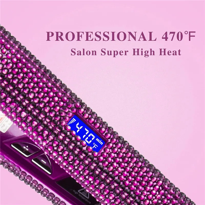 Rhinestone Flat Iron, 470°F LCD