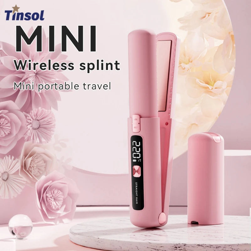 Cordless Mini Hair Straightener Curler, 4500 mAh