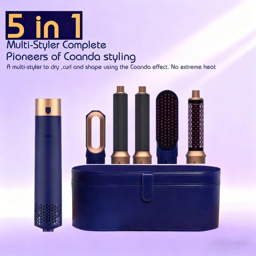 5-in-1 Ionic Hair Dryer Hot Comb Set, 1000W