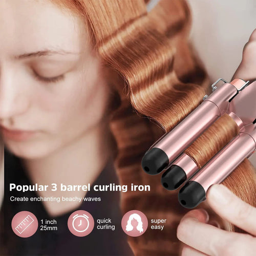 5-in-1 Ceramic Curling Wand Set, LCD