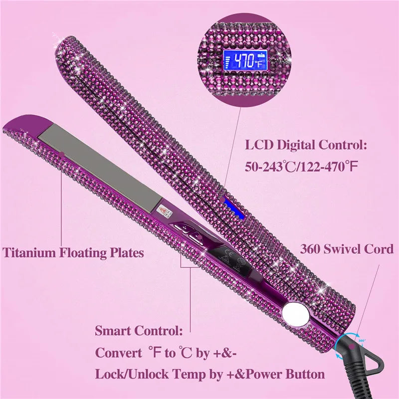 Rhinestone Flat Iron, 470°F LCD