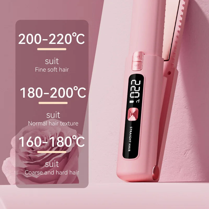 Cordless Mini Hair Straightener Curler, 4500 mAh