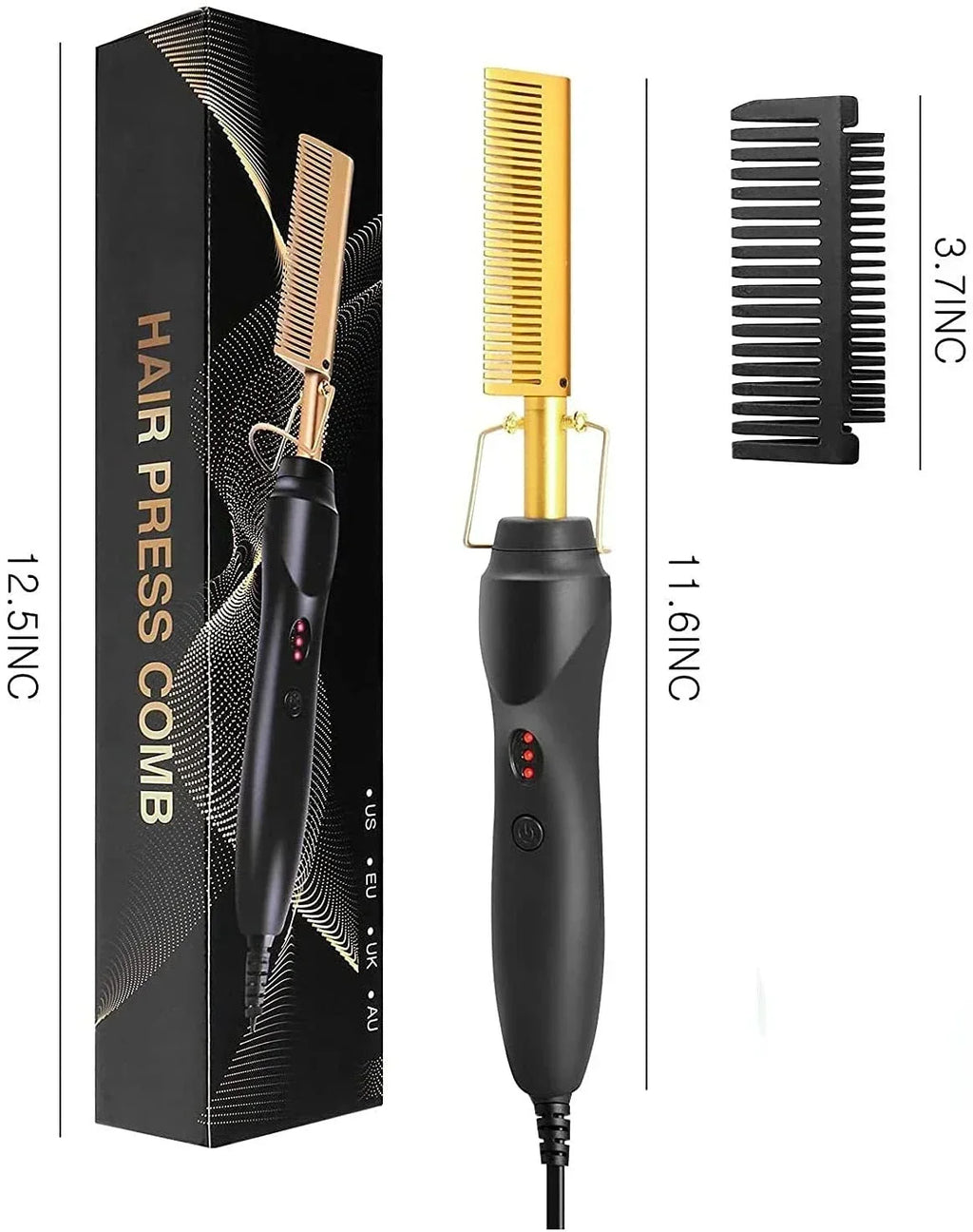 Wet-Dry Heated Straightening Comb, 110–240V