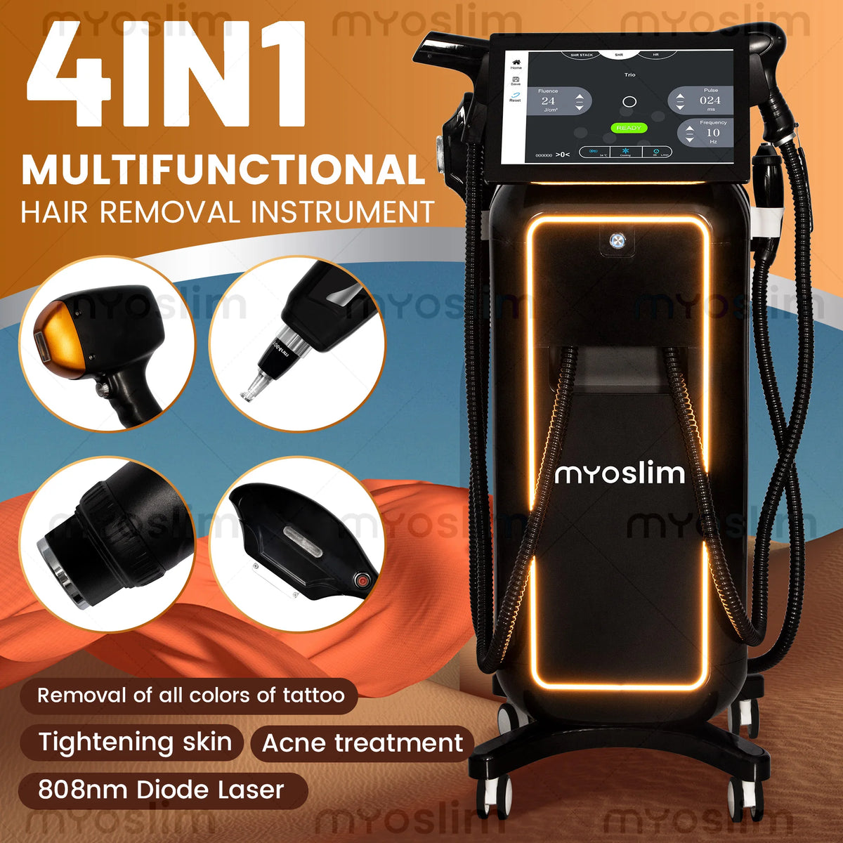 4-Wave Ice Diode Laser with RF, 755–1064 nm
