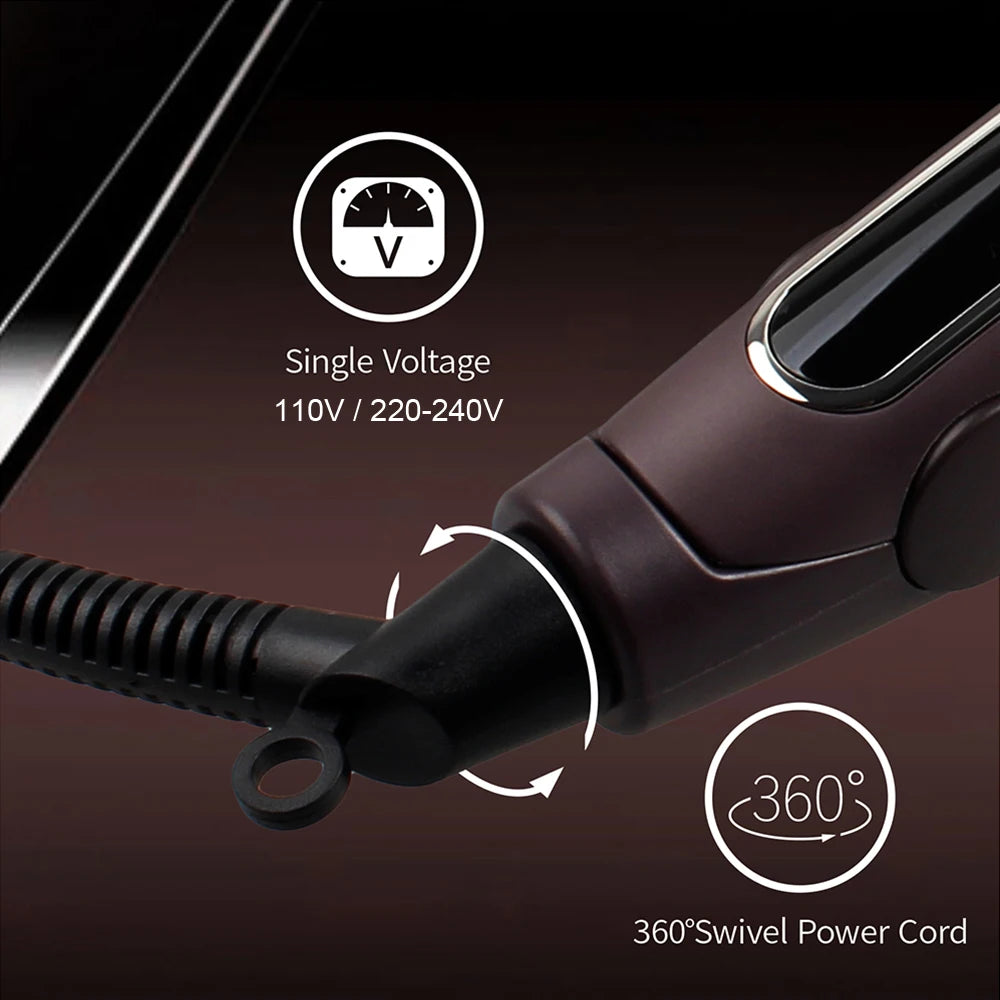 Wide-Plate Ceramic Flat Iron, 230°C MCH
