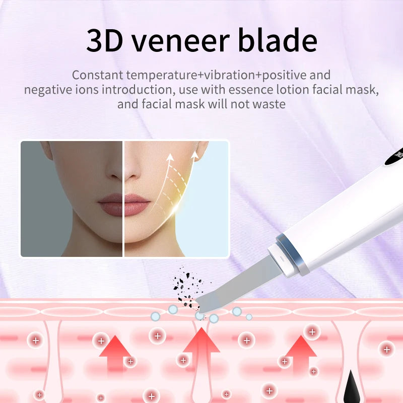 Ultrasonic Skin Scrubber Spatula, 4 Modes