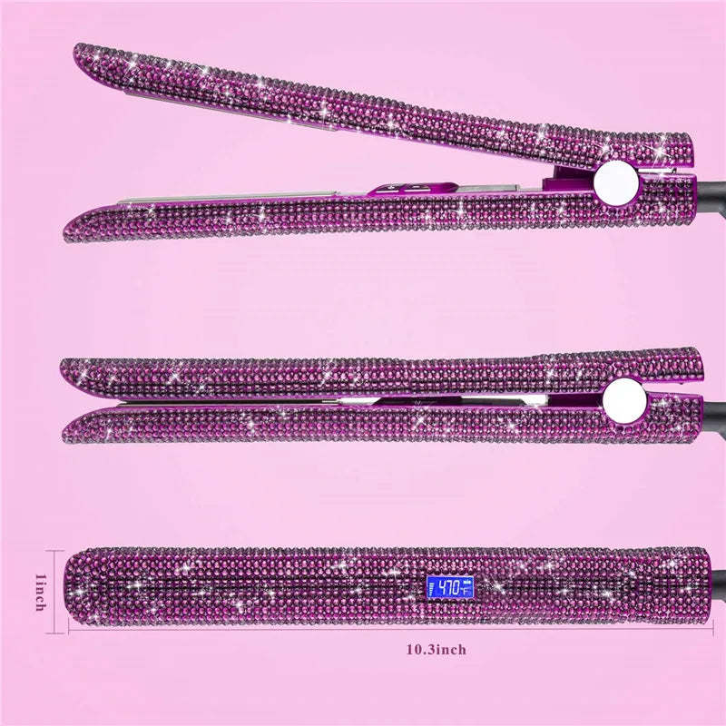 Rhinestone Flat Iron, 470°F LCD