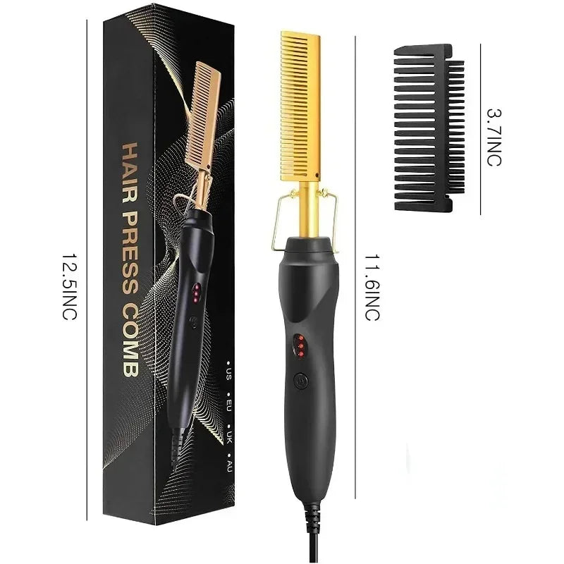 Wet-Dry Heated Straightening Comb, 110–240V
