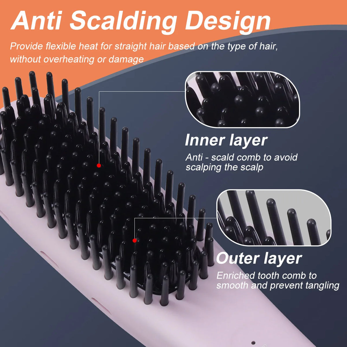 Ionic Hair Straightening Comb, Multi-Temp