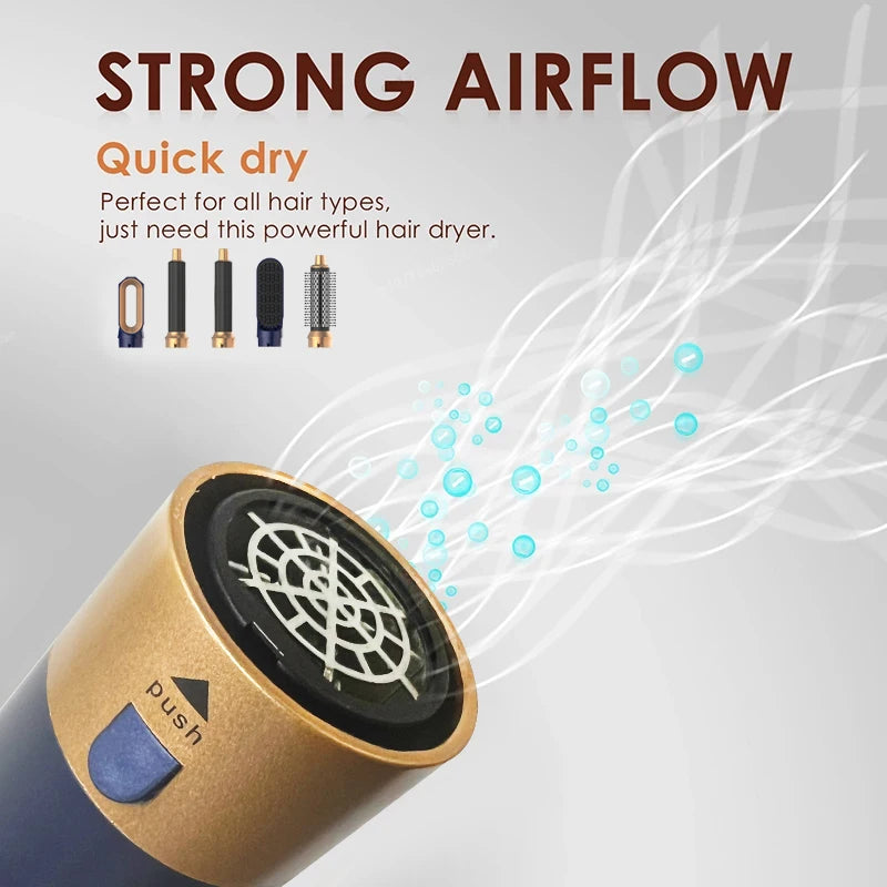 5-in-1 Ionic Hair Dryer Hot Comb Set, 1000W