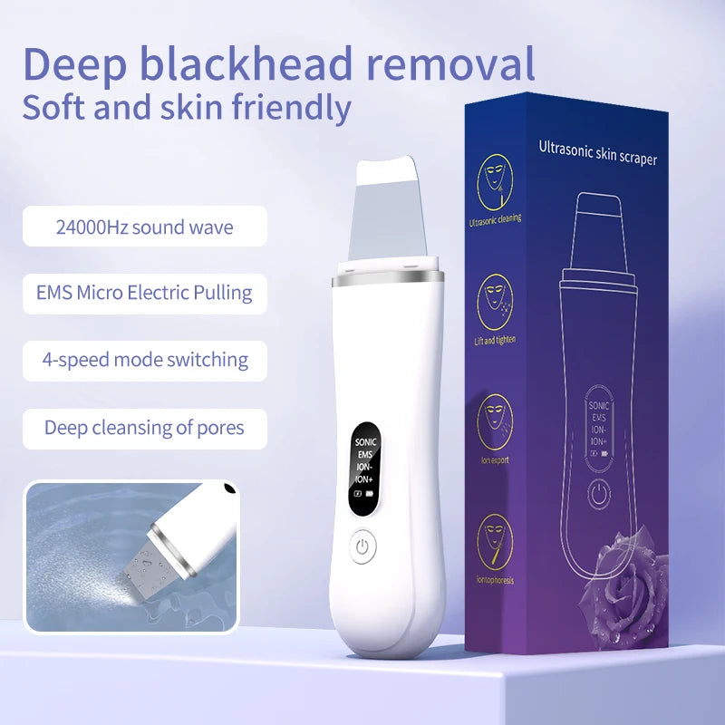 Ultrasonic Skin Scrubber Spatula, 4 Modes