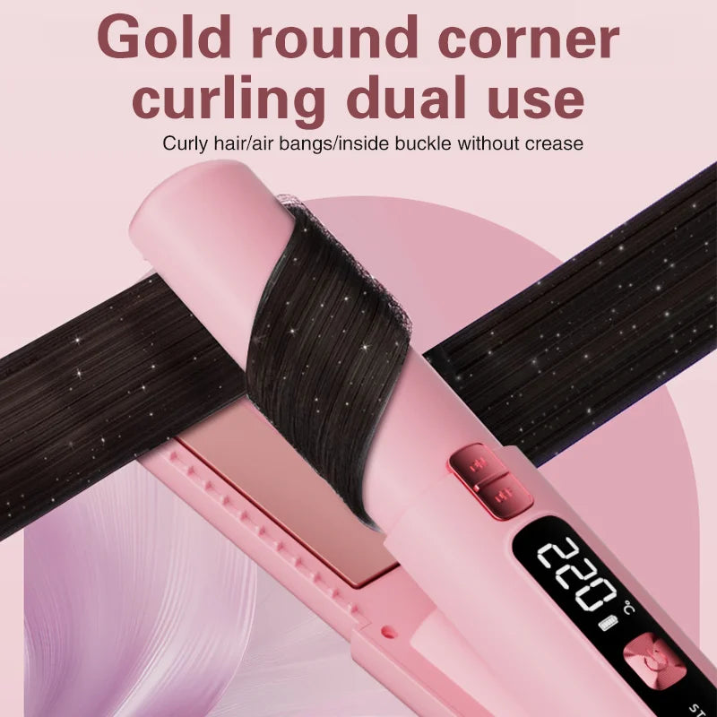 Cordless Mini Hair Straightener Curler, 4500 mAh