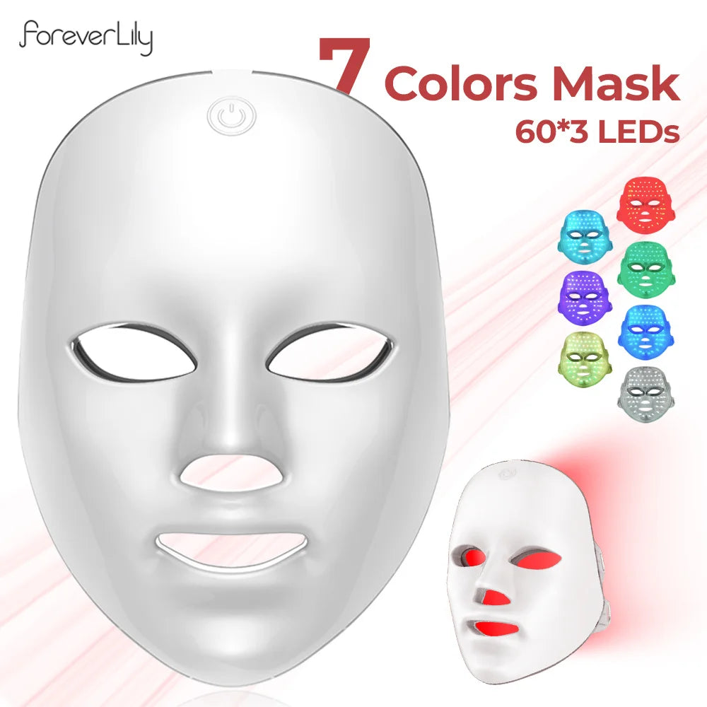 Wireless 7-Color LED Face Mask, 60 LEDs