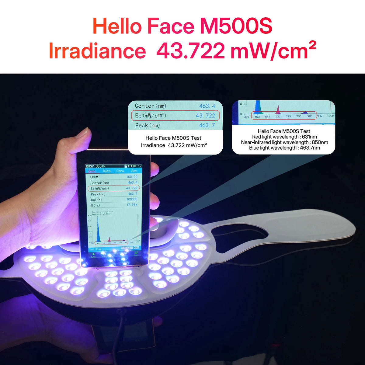 Wireless NIR Silicone LED Face Mask, 70 Beads