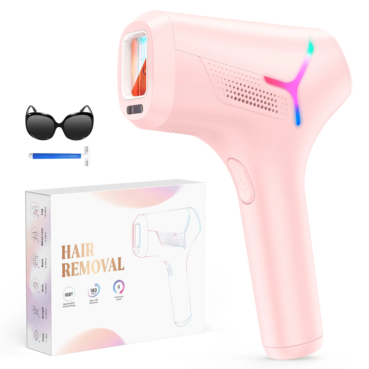 990,000-Flash IPL Hair Removal, 5.2 cm² Window