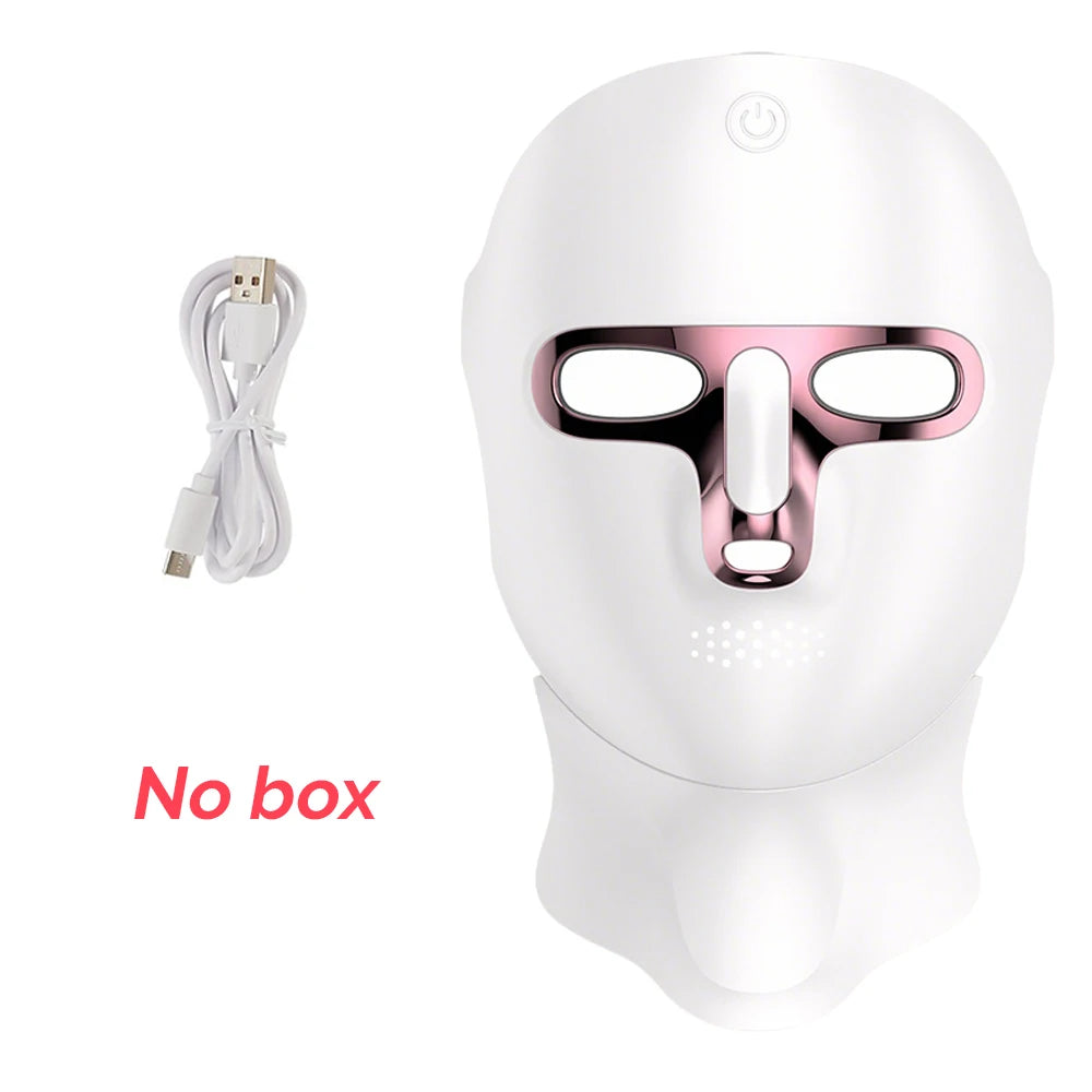 Rechargeable 7-Color LED Face Mask, 360 Lights
