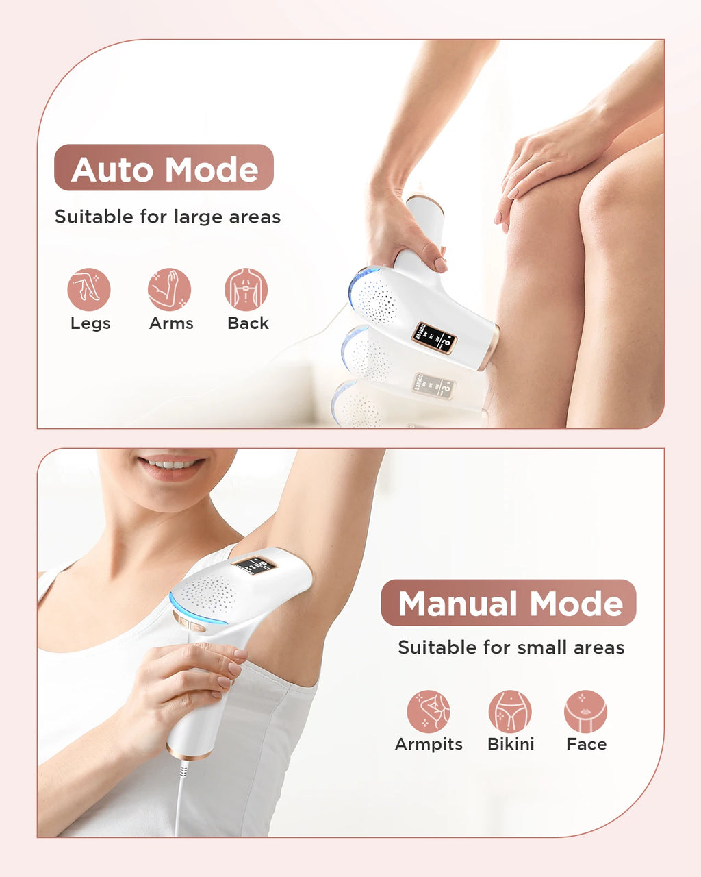 3-in-1 IPL Hair Removal, 5 cm² Window, 9 Levels