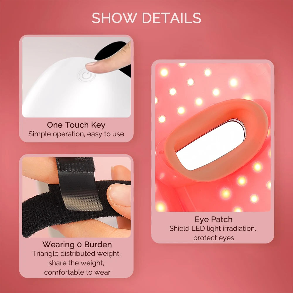 USB-C 7-Color LED Face and Neck Mask, 600 mAh