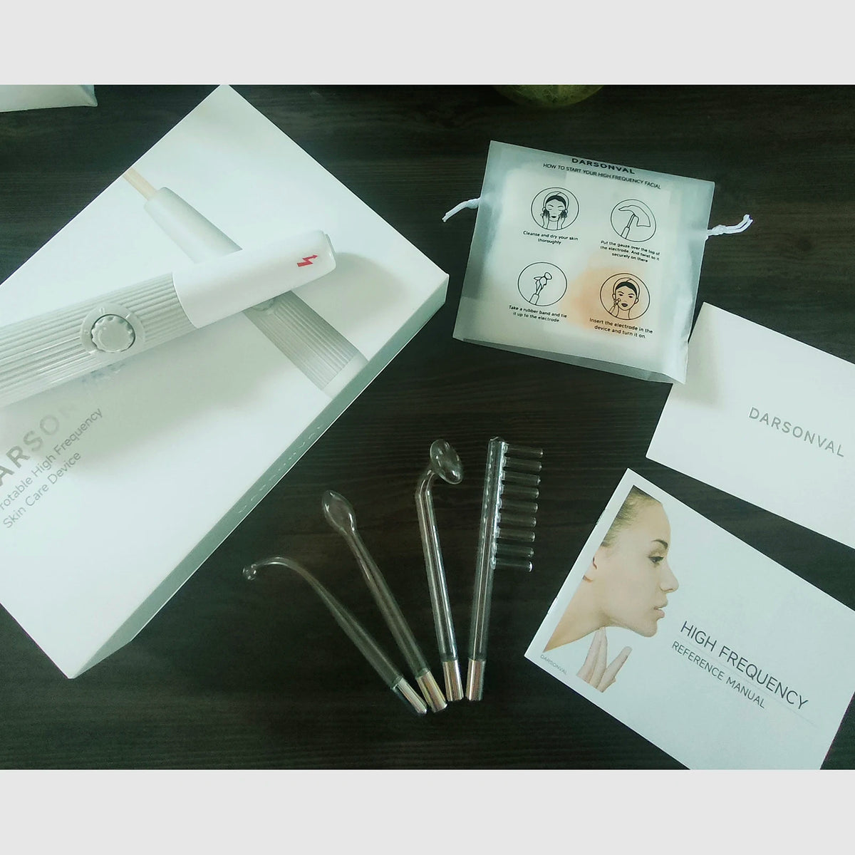 Darsonval High Frequency Wand, 4 Glass Tubes