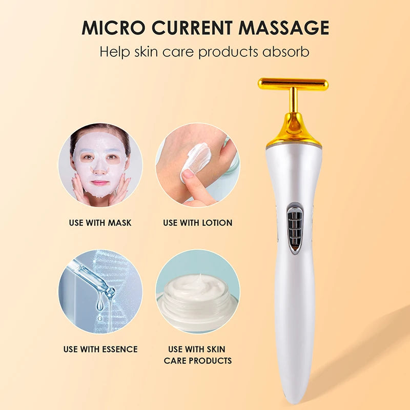 T-Shaped Vibrating Face Lift Roller