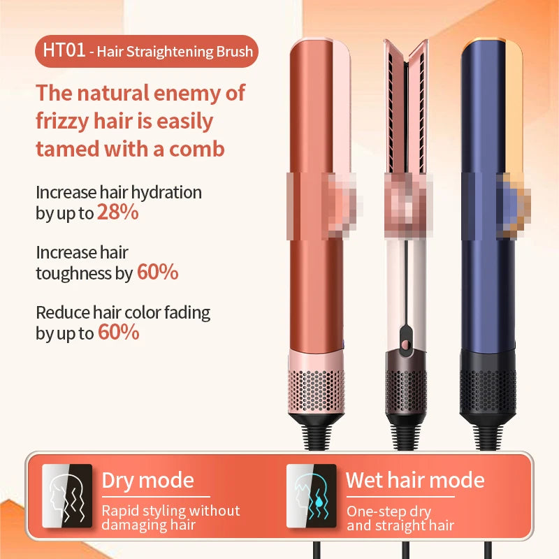 HT01 Hair Dryer Straightening Comb, Ionic
