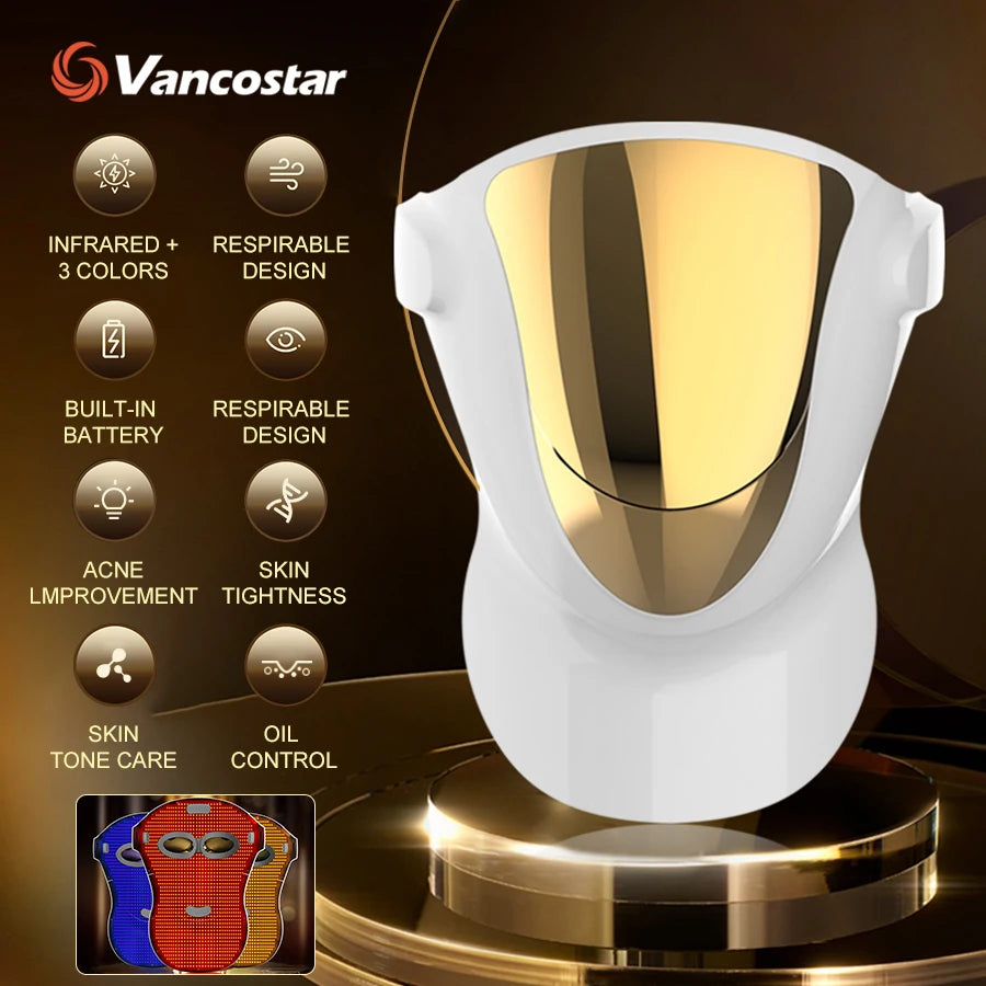 Respirable NIR LED Face and Neck Mask, 807 Lamps
