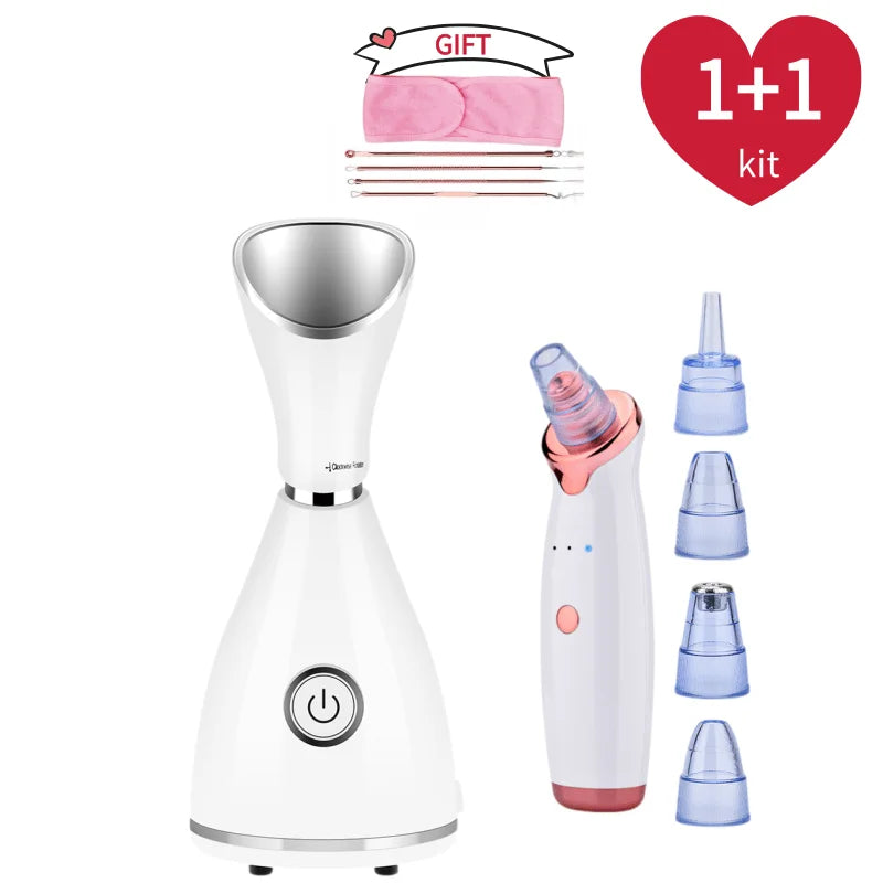 4-in-1 Facial Steamer, Vacuum, and Scrubber Set