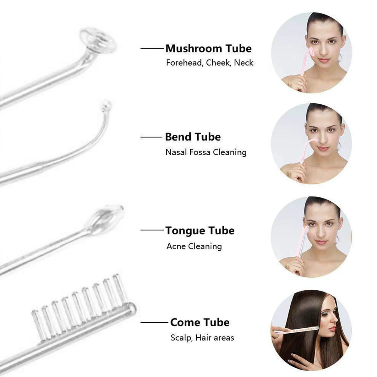 High Frequency Facial Wand with Comb Tube