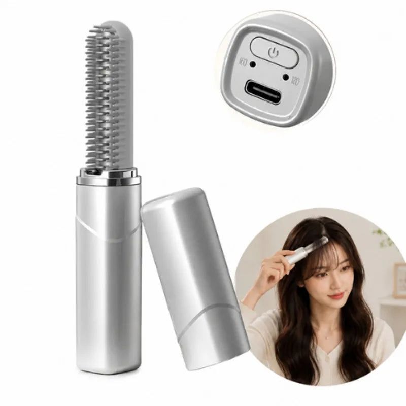 USB Cordless Mini Straightening Brush for Bangs