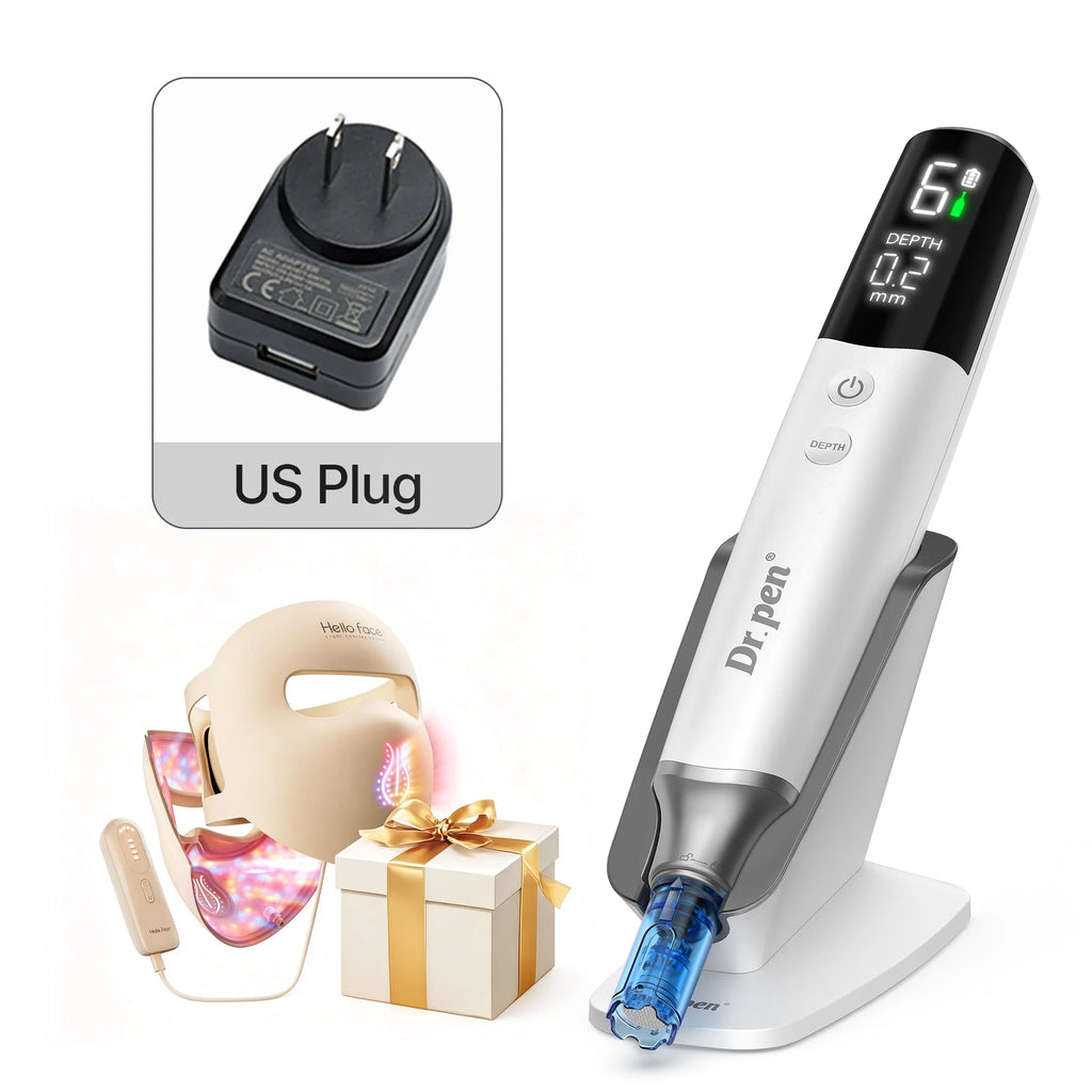Microneedling Pen and LED Mask Kit, 0.25 mm