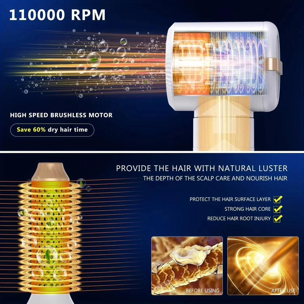 7-in-1 Brushless Hair Dryer Styler, 1200W