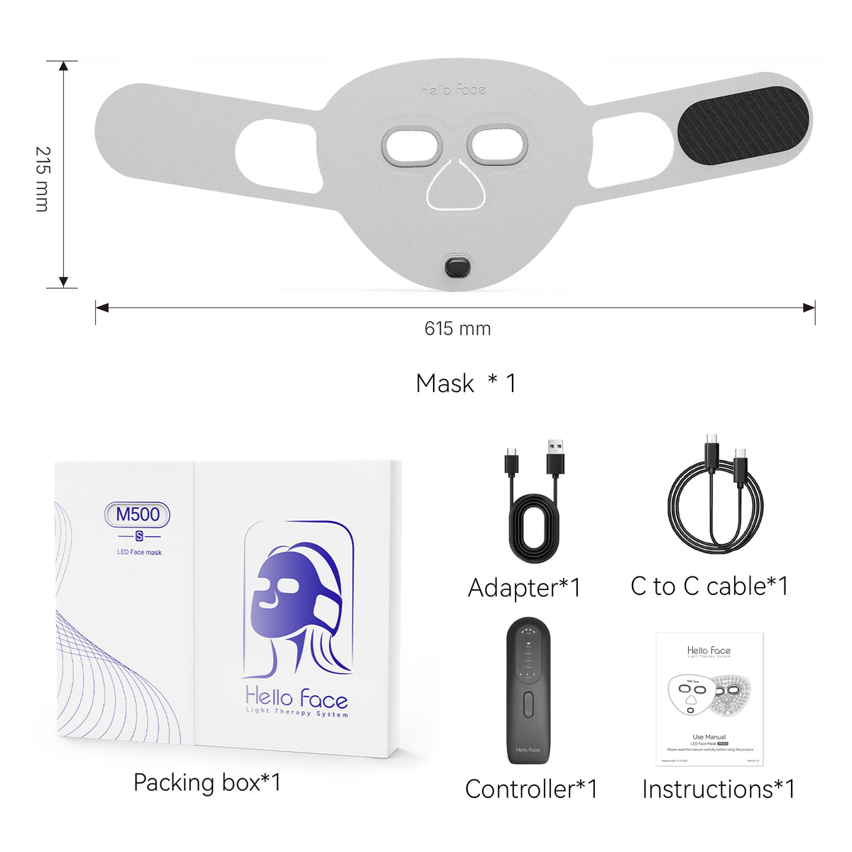 Wireless NIR Silicone LED Face Mask, 70 Beads