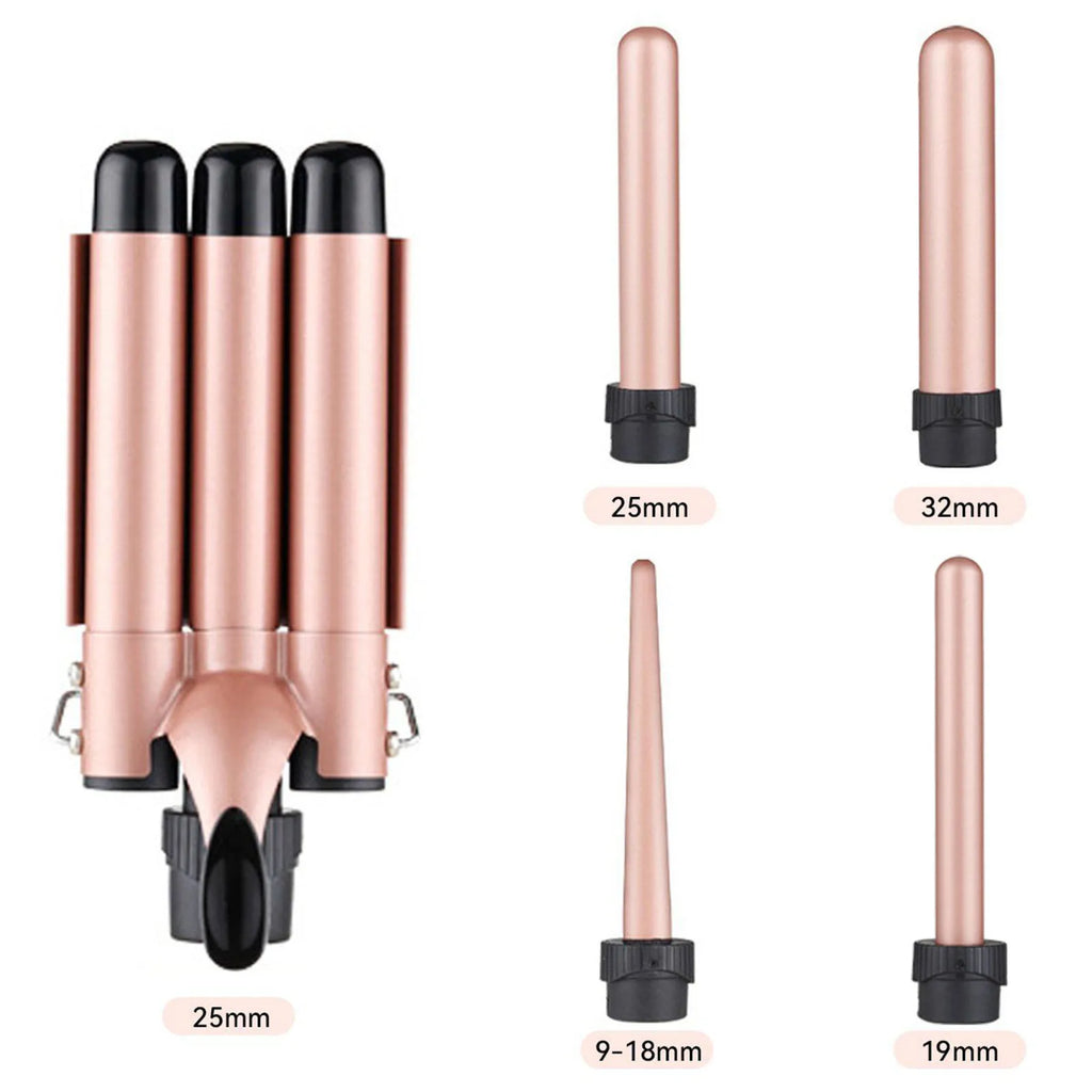 5-in-1 Ceramic Curling Wand Set, LCD