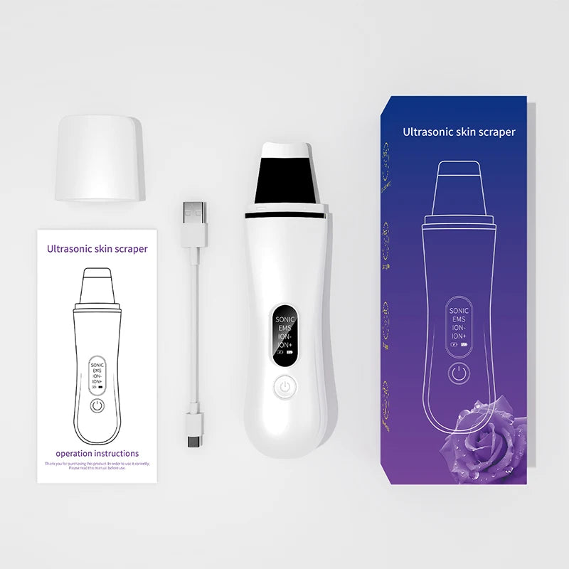 Ultrasonic Skin Scrubber Spatula, 4 Modes