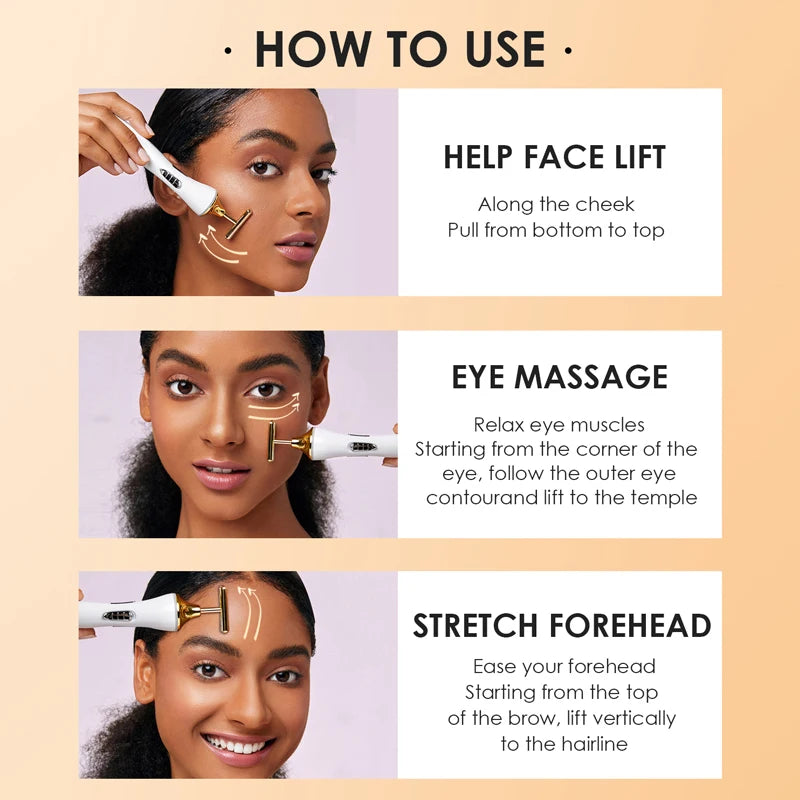 T-Shaped Vibrating Face Lift Roller