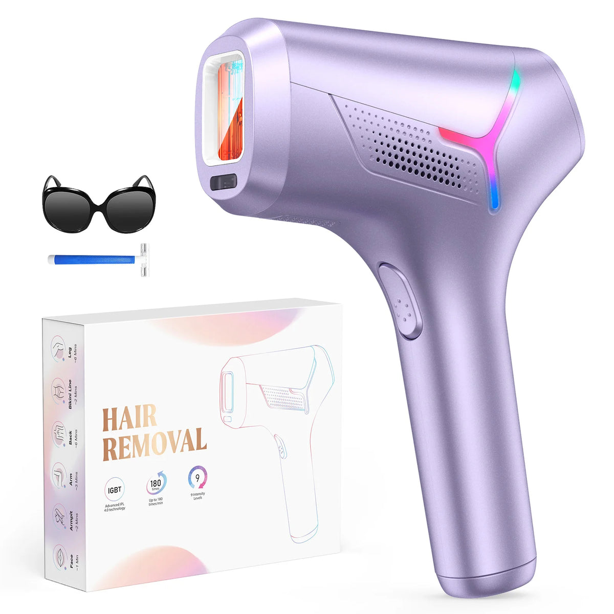990,000-Flash IPL Hair Removal, 5.2 cm² Window