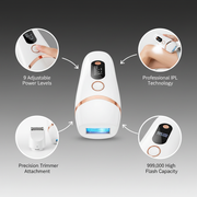 All Body IPL Hair Removal Device for Women & Men, Pulsed Light for Legs, Arms, Underarm & Bikini Line, At-Home Hair Removal, [999,999] Flashes