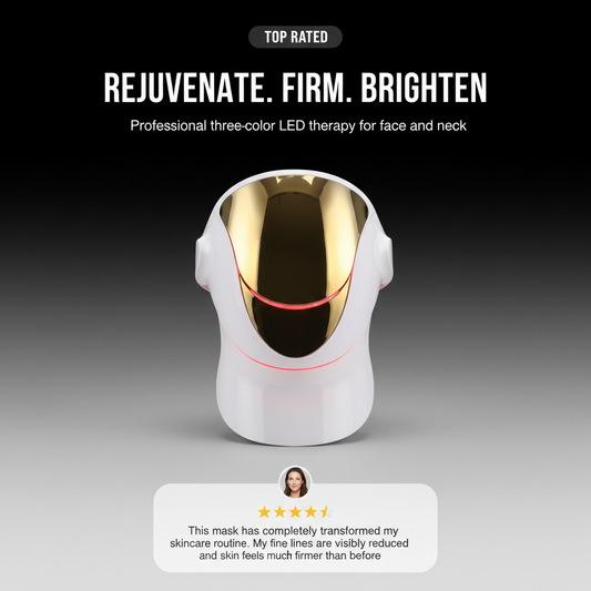 Flexible  Red Light Therapy Mask for Face & Neck, Wireless LED Light Therapy Face Mask for Women & Men, Anti-Aging Home Skin Care, Rechargeable