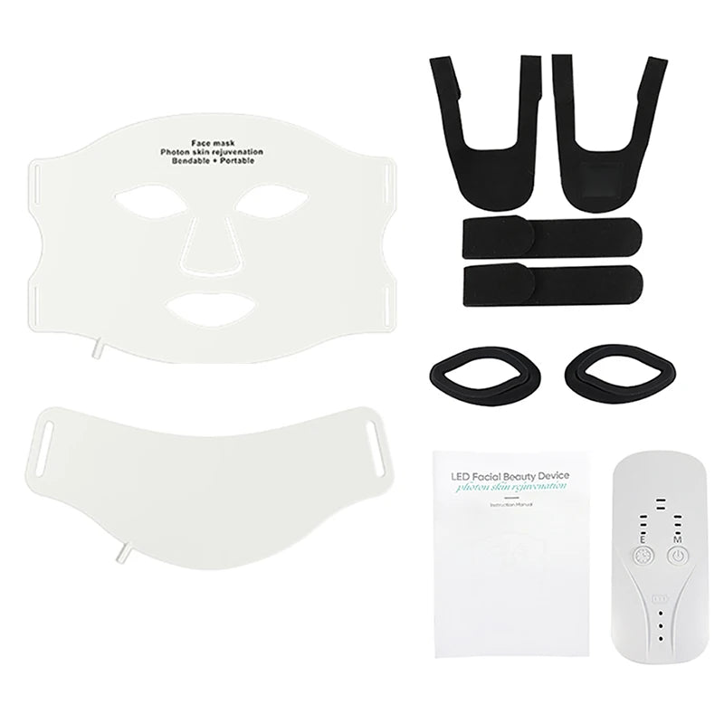 7-Color Silicone LED Face and Neck Mask, 70 LEDs